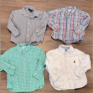 Bundle of Boys 3T Checkered and Solid Color Button Down Shirts